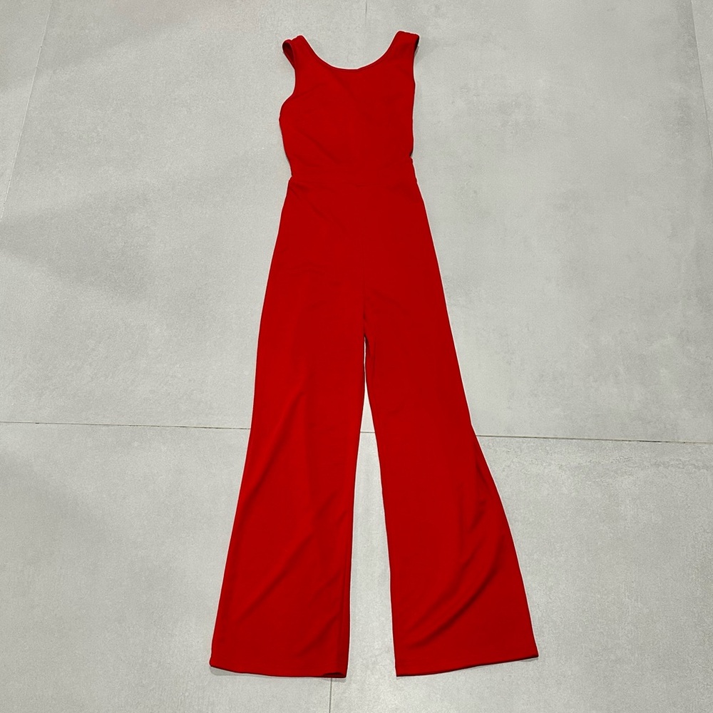 Women’s Red Crisscross Back Jumpsuit Size S